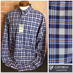 Cremieux Monaco Collection Mens Button Up Shirt Plaid Long Sleeve Size XL